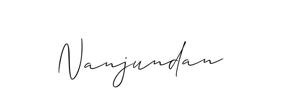 How to make Nanjundan signature? Allison_Script is a professional autograph style. Create handwritten signature for Nanjundan name. Nanjundan signature style 2 images and pictures png