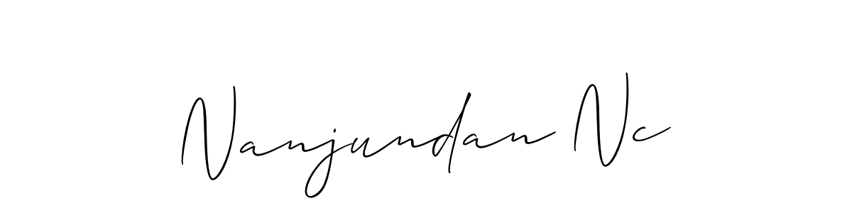 Use a signature maker to create a handwritten signature online. With this signature software, you can design (Allison_Script) your own signature for name Nanjundan Nc. Nanjundan Nc signature style 2 images and pictures png