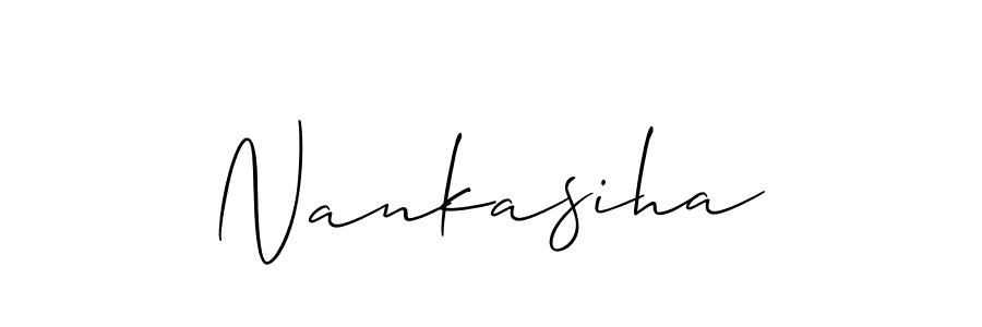 Create a beautiful signature design for name Nankasiha. With this signature (Allison_Script) fonts, you can make a handwritten signature for free. Nankasiha signature style 2 images and pictures png