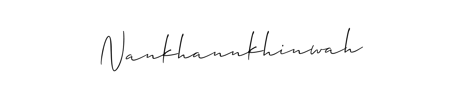 Also You can easily find your signature by using the search form. We will create Nankhannkhinwah name handwritten signature images for you free of cost using Allison_Script sign style. Nankhannkhinwah signature style 2 images and pictures png