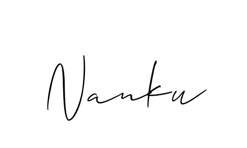 Similarly Allison_Script is the best handwritten signature design. Signature creator online .You can use it as an online autograph creator for name Nanku. Nanku signature style 2 images and pictures png