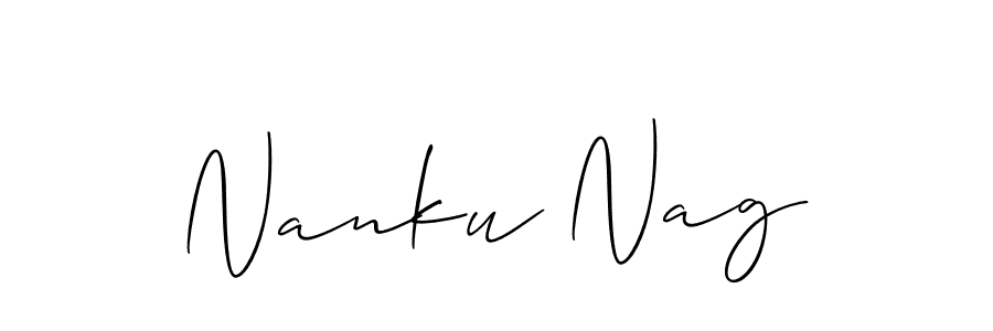 Nanku Nag stylish signature style. Best Handwritten Sign (Allison_Script) for my name. Handwritten Signature Collection Ideas for my name Nanku Nag. Nanku Nag signature style 2 images and pictures png