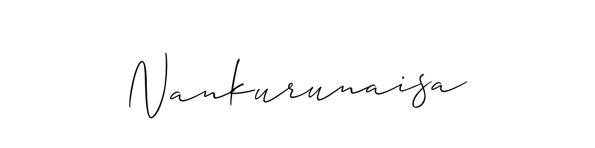 Create a beautiful signature design for name Nankurunaisa. With this signature (Allison_Script) fonts, you can make a handwritten signature for free. Nankurunaisa signature style 2 images and pictures png