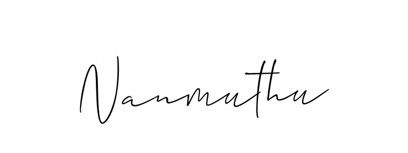Design your own signature with our free online signature maker. With this signature software, you can create a handwritten (Allison_Script) signature for name Nanmuthu. Nanmuthu signature style 2 images and pictures png