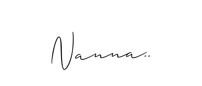 Allison_Script is a professional signature style that is perfect for those who want to add a touch of class to their signature. It is also a great choice for those who want to make their signature more unique. Get Nanna.. name to fancy signature for free. Nanna.. signature style 2 images and pictures png