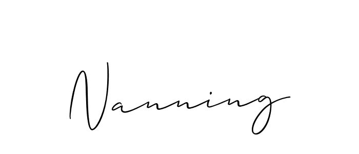 Create a beautiful signature design for name Nanning. With this signature (Allison_Script) fonts, you can make a handwritten signature for free. Nanning signature style 2 images and pictures png