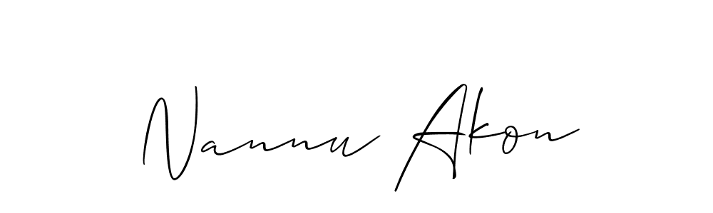 Allison_Script is a professional signature style that is perfect for those who want to add a touch of class to their signature. It is also a great choice for those who want to make their signature more unique. Get Nannu Akon name to fancy signature for free. Nannu Akon signature style 2 images and pictures png