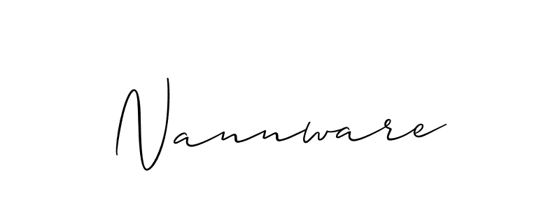 Nannware stylish signature style. Best Handwritten Sign (Allison_Script) for my name. Handwritten Signature Collection Ideas for my name Nannware. Nannware signature style 2 images and pictures png