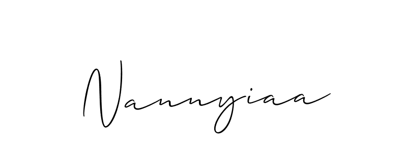 Also You can easily find your signature by using the search form. We will create Nannyiaa name handwritten signature images for you free of cost using Allison_Script sign style. Nannyiaa signature style 2 images and pictures png