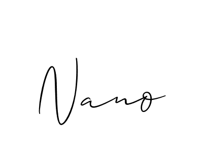 Make a beautiful signature design for name Nano. With this signature (Allison_Script) style, you can create a handwritten signature for free. Nano signature style 2 images and pictures png