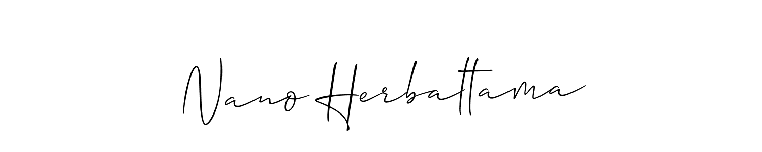It looks lik you need a new signature style for name Nano Herbaltama. Design unique handwritten (Allison_Script) signature with our free signature maker in just a few clicks. Nano Herbaltama signature style 2 images and pictures png