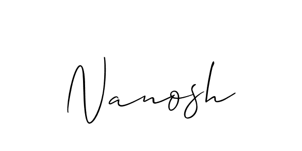 Design your own signature with our free online signature maker. With this signature software, you can create a handwritten (Allison_Script) signature for name Nanosh. Nanosh signature style 2 images and pictures png