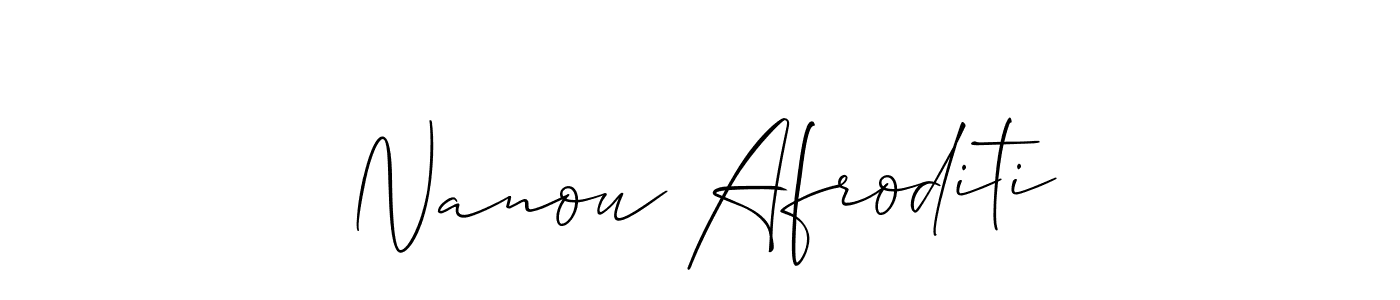 Use a signature maker to create a handwritten signature online. With this signature software, you can design (Allison_Script) your own signature for name Nanou Afroditi. Nanou Afroditi signature style 2 images and pictures png