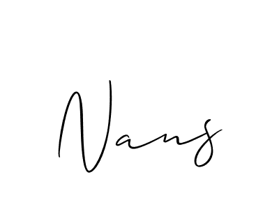 Make a short Nans signature style. Manage your documents anywhere anytime using Allison_Script. Create and add eSignatures, submit forms, share and send files easily. Nans signature style 2 images and pictures png