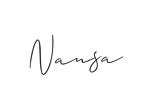 Make a short Nansa signature style. Manage your documents anywhere anytime using Allison_Script. Create and add eSignatures, submit forms, share and send files easily. Nansa signature style 2 images and pictures png