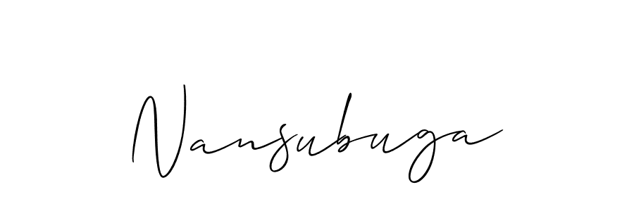 Make a beautiful signature design for name Nansubuga. With this signature (Allison_Script) style, you can create a handwritten signature for free. Nansubuga signature style 2 images and pictures png