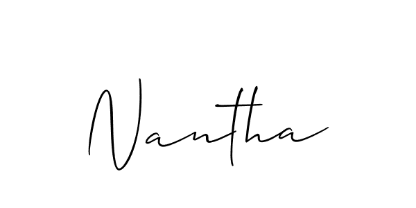 How to make Nantha signature? Allison_Script is a professional autograph style. Create handwritten signature for Nantha name. Nantha signature style 2 images and pictures png