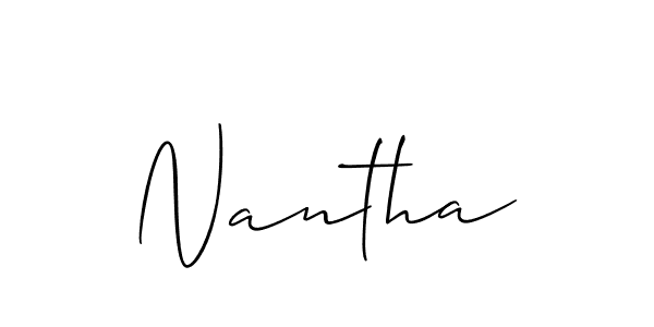 Allison_Script is a professional signature style that is perfect for those who want to add a touch of class to their signature. It is also a great choice for those who want to make their signature more unique. Get Nantha name to fancy signature for free. Nantha signature style 2 images and pictures png