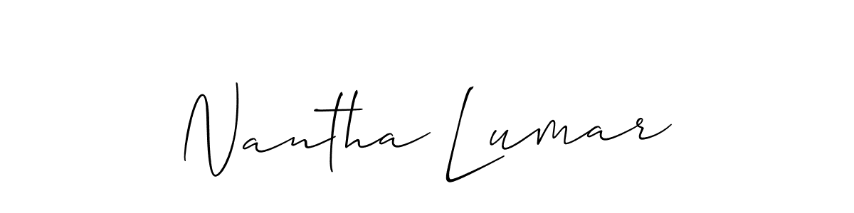 Use a signature maker to create a handwritten signature online. With this signature software, you can design (Allison_Script) your own signature for name Nantha Lumar. Nantha Lumar signature style 2 images and pictures png