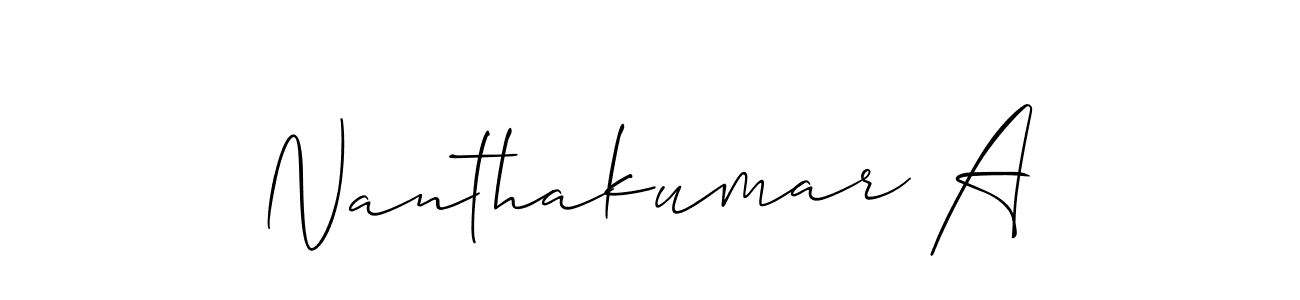 Also You can easily find your signature by using the search form. We will create Nanthakumar A name handwritten signature images for you free of cost using Allison_Script sign style. Nanthakumar A signature style 2 images and pictures png