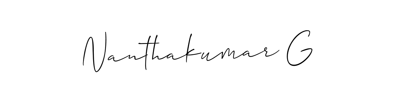 How to Draw Nanthakumar G signature style? Allison_Script is a latest design signature styles for name Nanthakumar G. Nanthakumar G signature style 2 images and pictures png