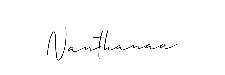 Make a beautiful signature design for name Nanthanaa. With this signature (Allison_Script) style, you can create a handwritten signature for free. Nanthanaa signature style 2 images and pictures png
