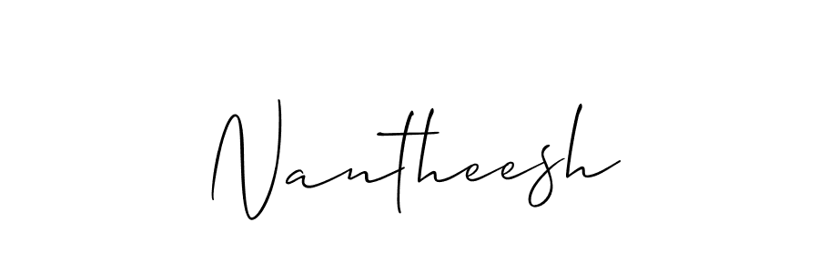 How to Draw Nantheesh signature style? Allison_Script is a latest design signature styles for name Nantheesh. Nantheesh signature style 2 images and pictures png