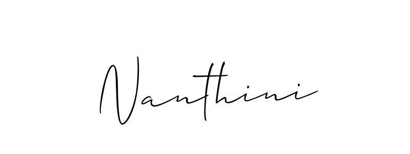 It looks lik you need a new signature style for name Nanthini. Design unique handwritten (Allison_Script) signature with our free signature maker in just a few clicks. Nanthini signature style 2 images and pictures png