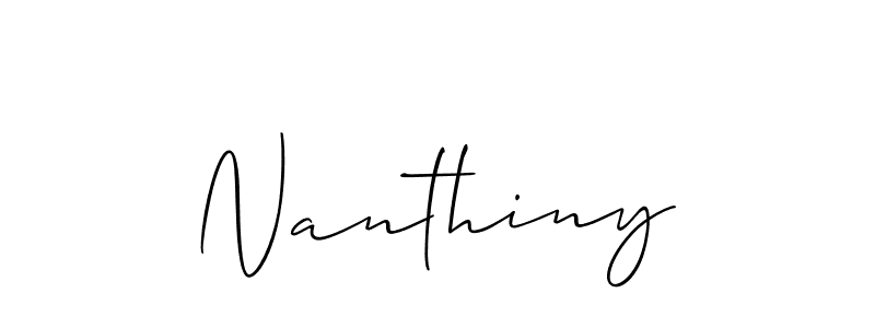 Nanthiny stylish signature style. Best Handwritten Sign (Allison_Script) for my name. Handwritten Signature Collection Ideas for my name Nanthiny. Nanthiny signature style 2 images and pictures png