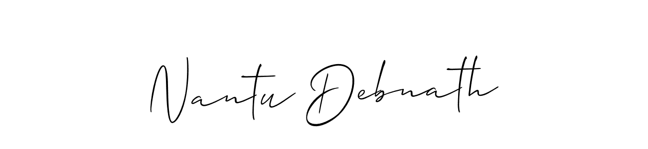 Make a beautiful signature design for name Nantu Debnath. With this signature (Allison_Script) style, you can create a handwritten signature for free. Nantu Debnath signature style 2 images and pictures png