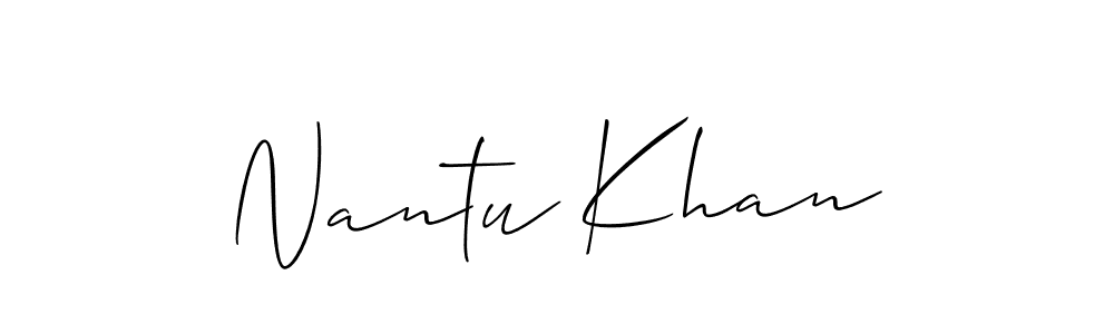 Make a beautiful signature design for name Nantu Khan. With this signature (Allison_Script) style, you can create a handwritten signature for free. Nantu Khan signature style 2 images and pictures png