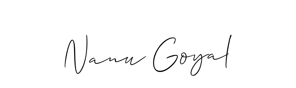 How to Draw Nanu Goyal signature style? Allison_Script is a latest design signature styles for name Nanu Goyal. Nanu Goyal signature style 2 images and pictures png