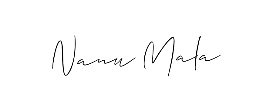 Similarly Allison_Script is the best handwritten signature design. Signature creator online .You can use it as an online autograph creator for name Nanu Mala. Nanu Mala signature style 2 images and pictures png