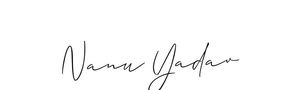 How to Draw Nanu Yadav signature style? Allison_Script is a latest design signature styles for name Nanu Yadav. Nanu Yadav signature style 2 images and pictures png