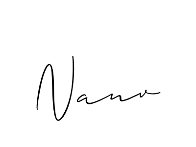 The best way (Allison_Script) to make a short signature is to pick only two or three words in your name. The name Nanv include a total of six letters. For converting this name. Nanv signature style 2 images and pictures png