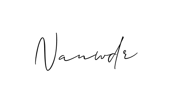 It looks lik you need a new signature style for name Nanwdr. Design unique handwritten (Allison_Script) signature with our free signature maker in just a few clicks. Nanwdr signature style 2 images and pictures png