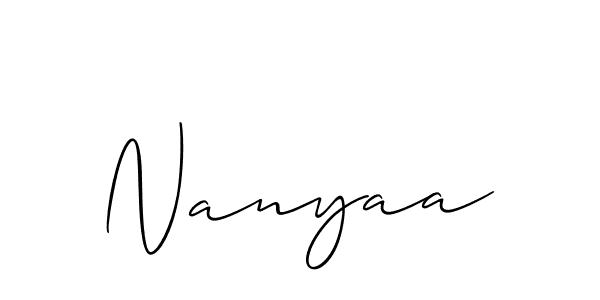 Also You can easily find your signature by using the search form. We will create Nanyaa name handwritten signature images for you free of cost using Allison_Script sign style. Nanyaa signature style 2 images and pictures png