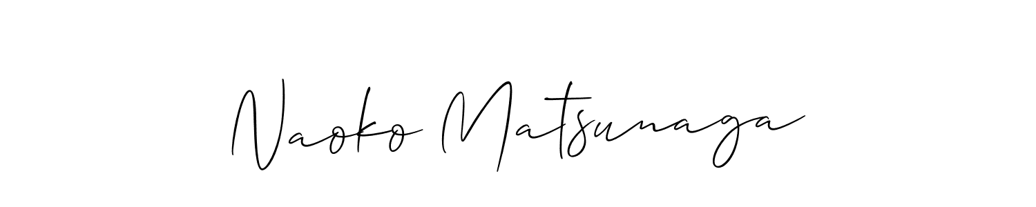 Allison_Script is a professional signature style that is perfect for those who want to add a touch of class to their signature. It is also a great choice for those who want to make their signature more unique. Get Naoko Matsunaga name to fancy signature for free. Naoko Matsunaga signature style 2 images and pictures png