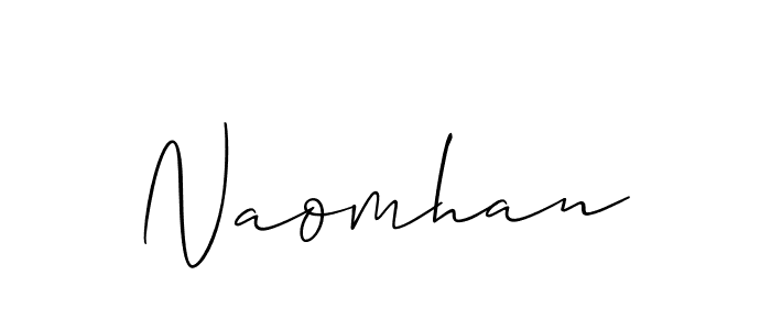 Use a signature maker to create a handwritten signature online. With this signature software, you can design (Allison_Script) your own signature for name Naomhan. Naomhan signature style 2 images and pictures png