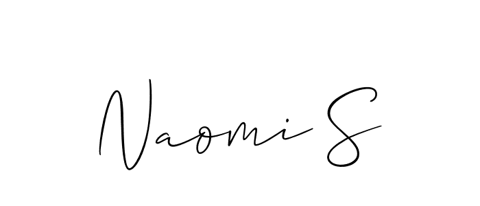 Also You can easily find your signature by using the search form. We will create Naomi S name handwritten signature images for you free of cost using Allison_Script sign style. Naomi S signature style 2 images and pictures png