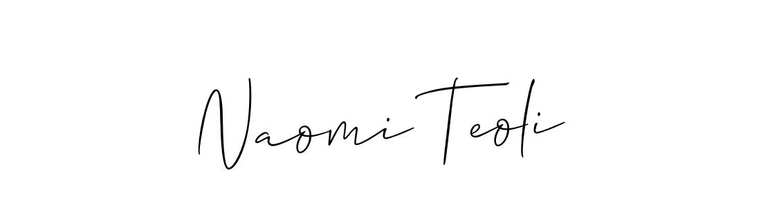 Also You can easily find your signature by using the search form. We will create Naomi Teoli name handwritten signature images for you free of cost using Allison_Script sign style. Naomi Teoli signature style 2 images and pictures png