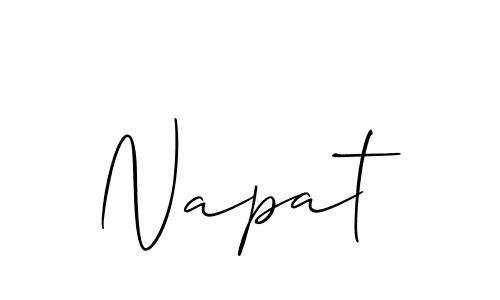 Make a beautiful signature design for name Napat. With this signature (Allison_Script) style, you can create a handwritten signature for free. Napat signature style 2 images and pictures png