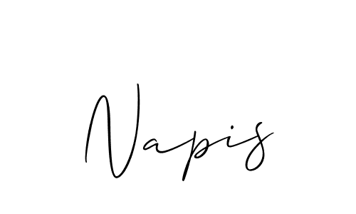 Design your own signature with our free online signature maker. With this signature software, you can create a handwritten (Allison_Script) signature for name Napis. Napis signature style 2 images and pictures png