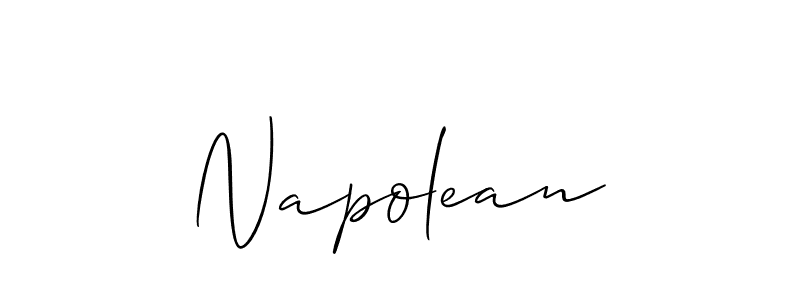 Design your own signature with our free online signature maker. With this signature software, you can create a handwritten (Allison_Script) signature for name Napolean. Napolean signature style 2 images and pictures png