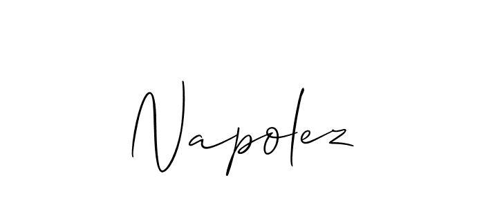 Make a beautiful signature design for name Napolez. With this signature (Allison_Script) style, you can create a handwritten signature for free. Napolez signature style 2 images and pictures png