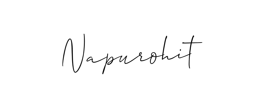 Use a signature maker to create a handwritten signature online. With this signature software, you can design (Allison_Script) your own signature for name Napurohit. Napurohit signature style 2 images and pictures png