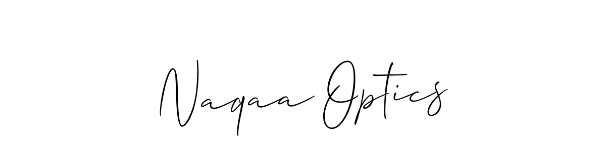 How to make Naqaa Optics name signature. Use Allison_Script style for creating short signs online. This is the latest handwritten sign. Naqaa Optics signature style 2 images and pictures png