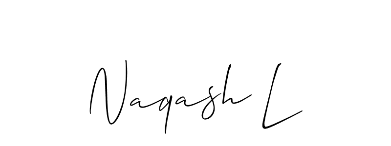 Create a beautiful signature design for name Naqash L. With this signature (Allison_Script) fonts, you can make a handwritten signature for free. Naqash L signature style 2 images and pictures png