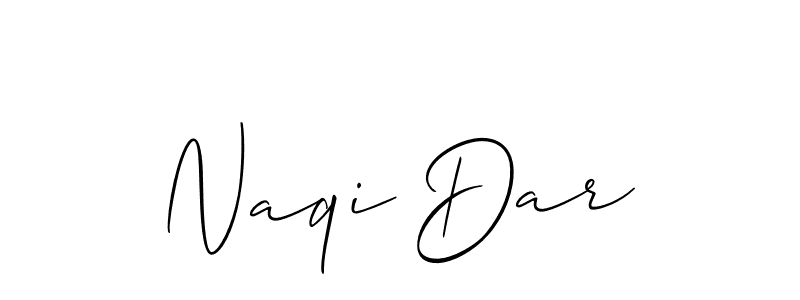 It looks lik you need a new signature style for name Naqi Dar. Design unique handwritten (Allison_Script) signature with our free signature maker in just a few clicks. Naqi Dar signature style 2 images and pictures png