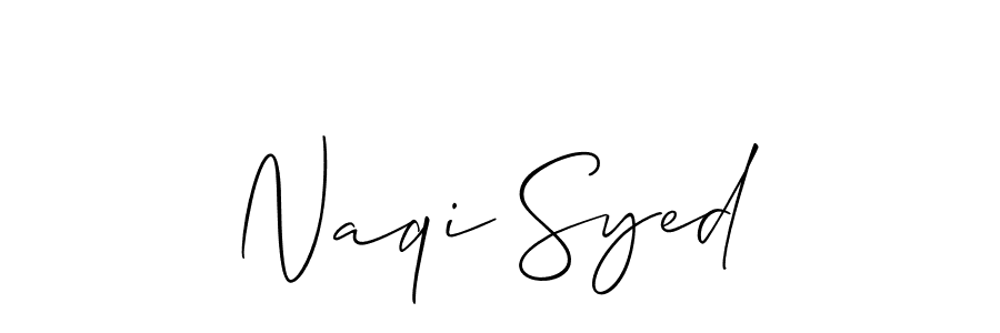 How to make Naqi Syed name signature. Use Allison_Script style for creating short signs online. This is the latest handwritten sign. Naqi Syed signature style 2 images and pictures png